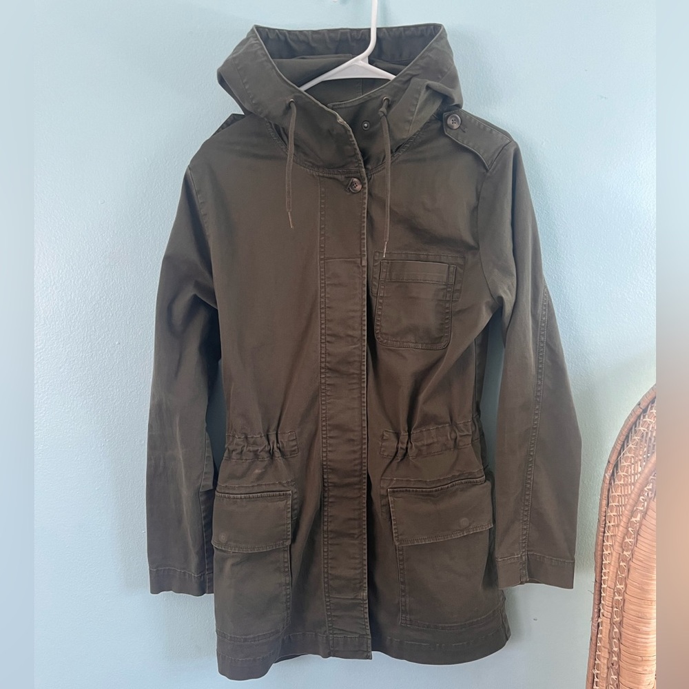 Express Army Green Long Sleeve Lightweight Utility Jacket Size extra small